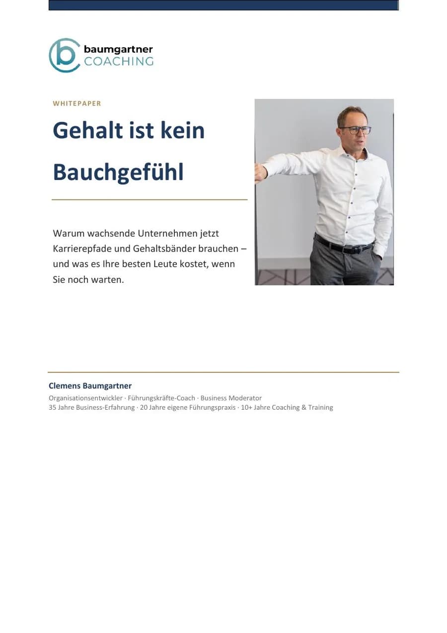 Titelseite des White Papers Karrierepfade und Gehaltsbänder: Gehalt ist kein Bauchgefühl