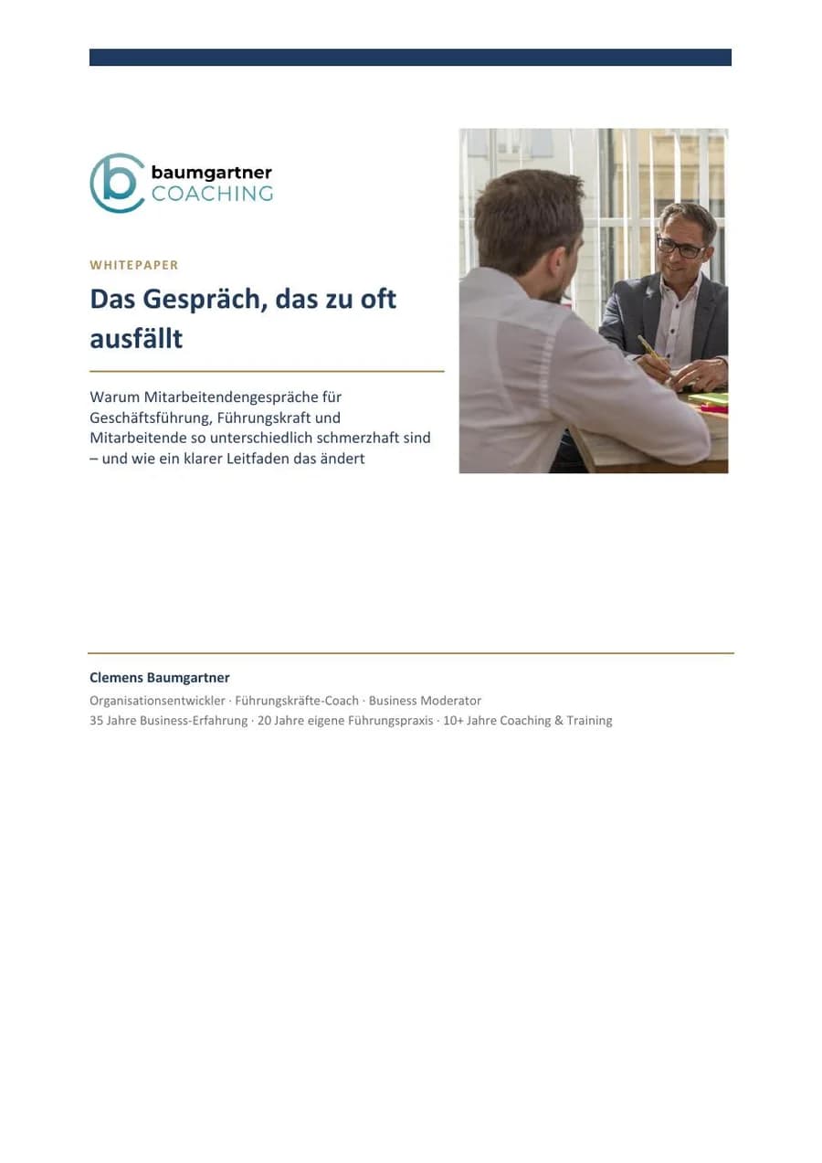 Titelseite des White Papers Mitarbeitendengespräche: Das Gespräch, das zu oft ausfällt
