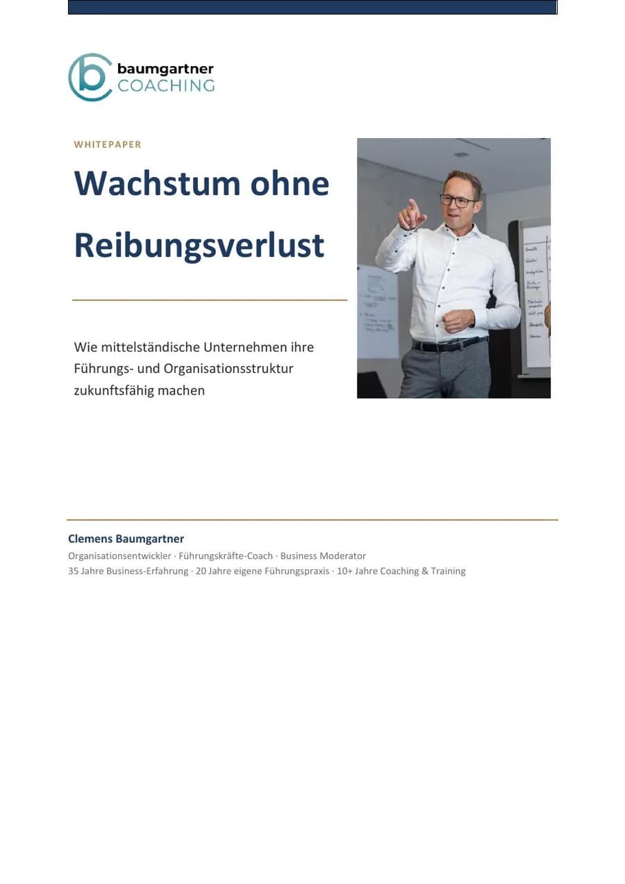 Titelseite des White Papers Wachstum ohne Reibungsverlust
